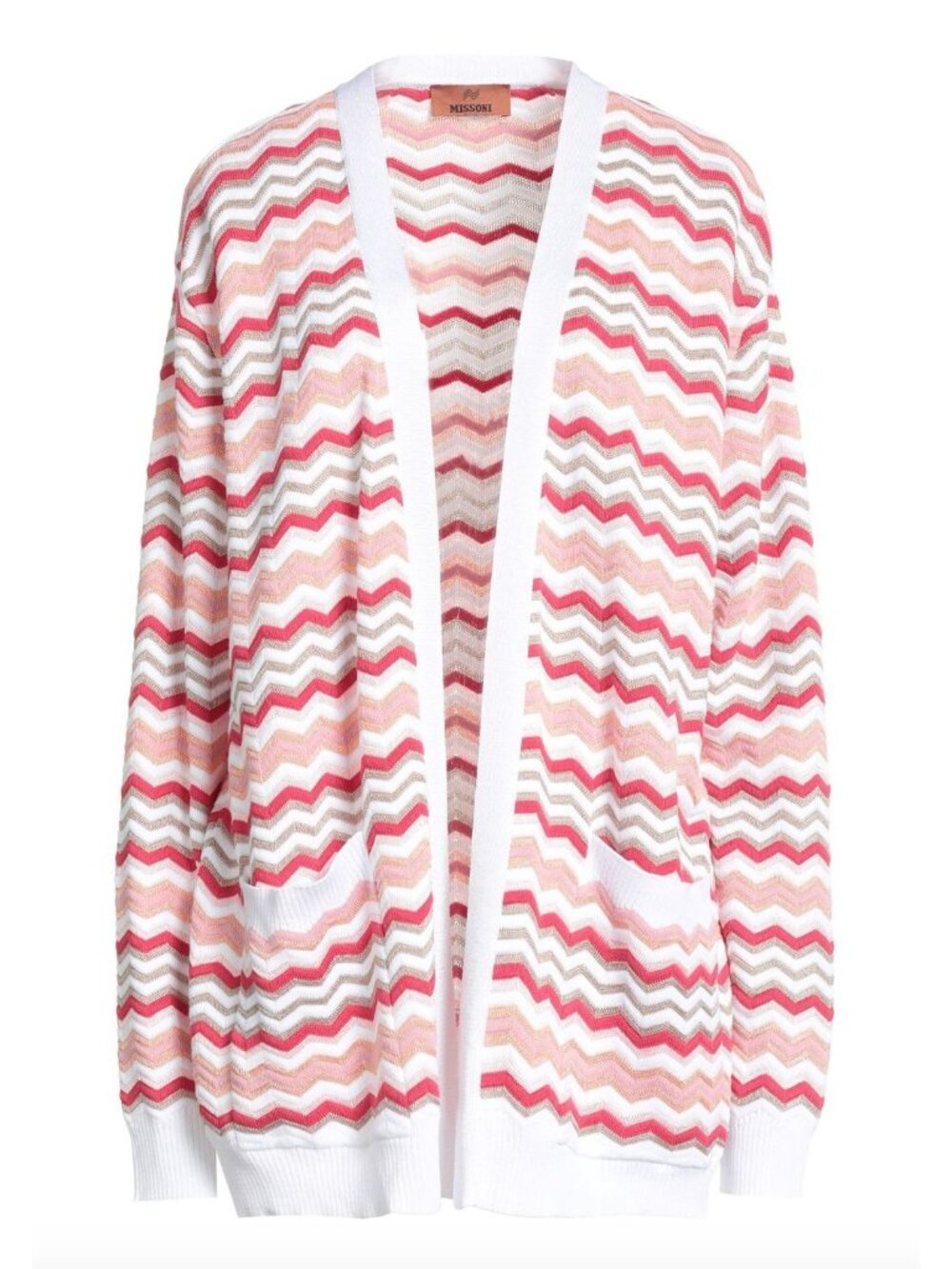 MISSONI Cardigan in Zigzag Viscose and Cotton Knit Size 40 / Small